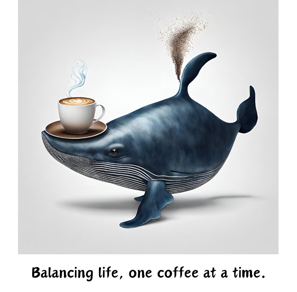 Pick Me Up Quote with Whale In Coffee Mug