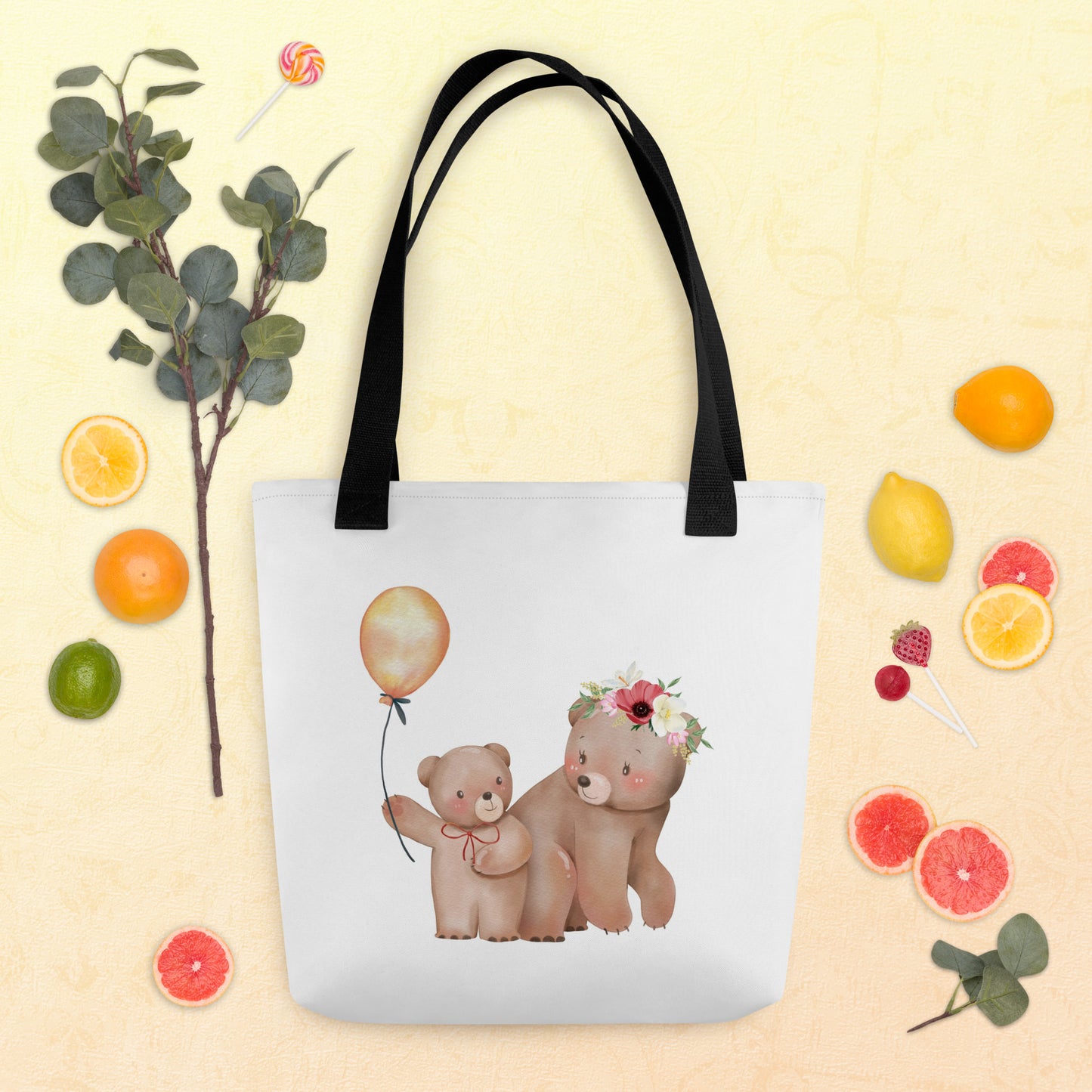 Baby Tote Bag Mama Bear with Baby Bear