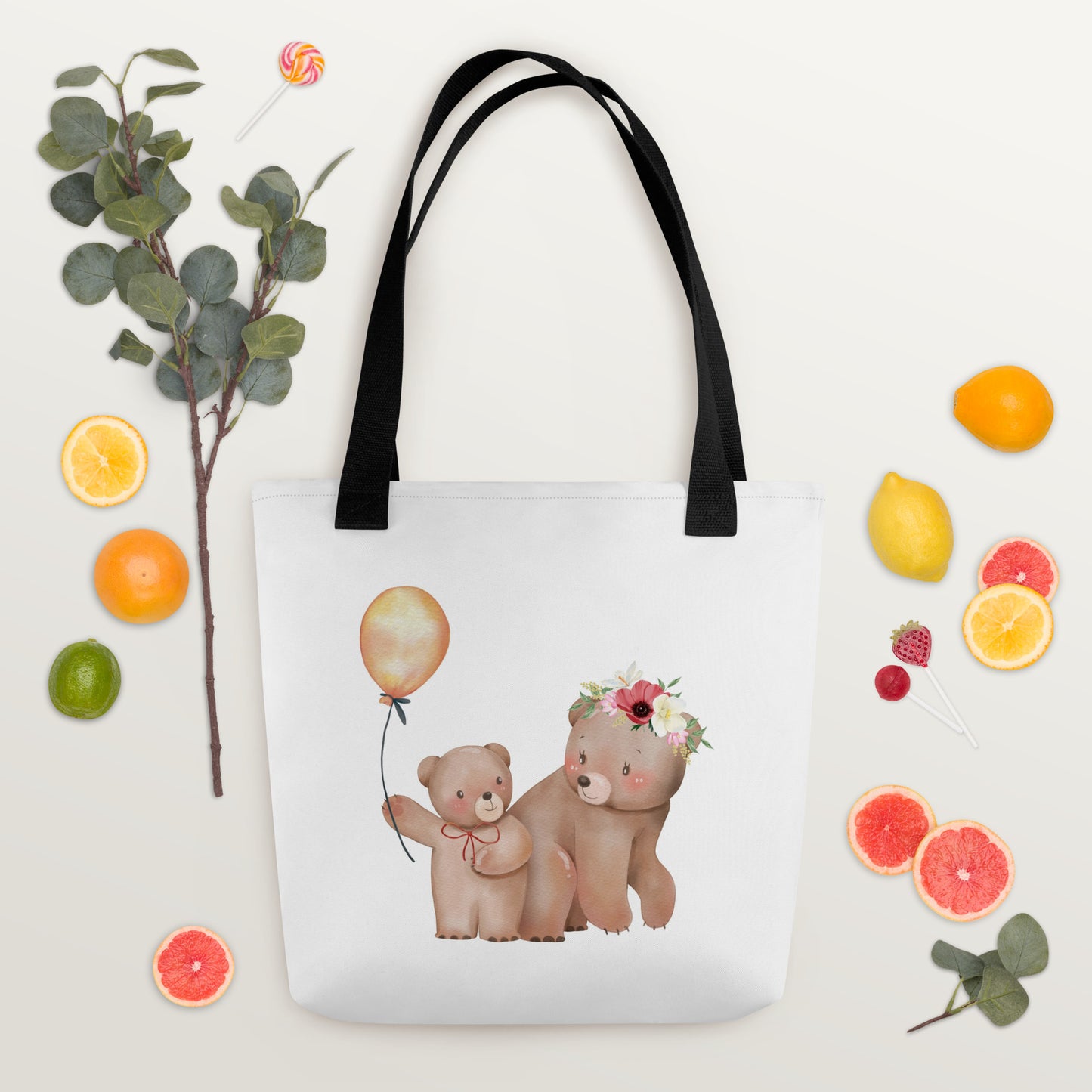 Baby Tote Bag Mama Bear with Baby Bear
