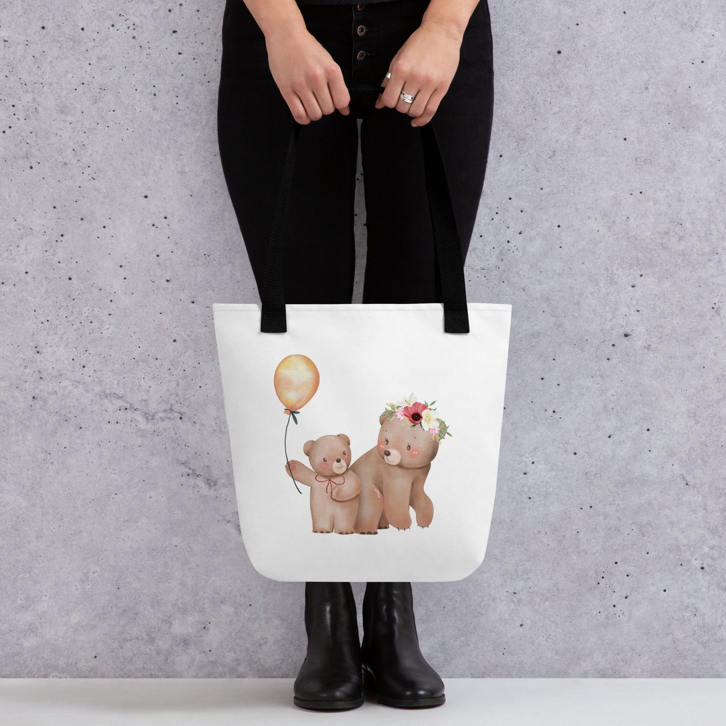 Baby Tote Bag Mama Bear with Baby Bear