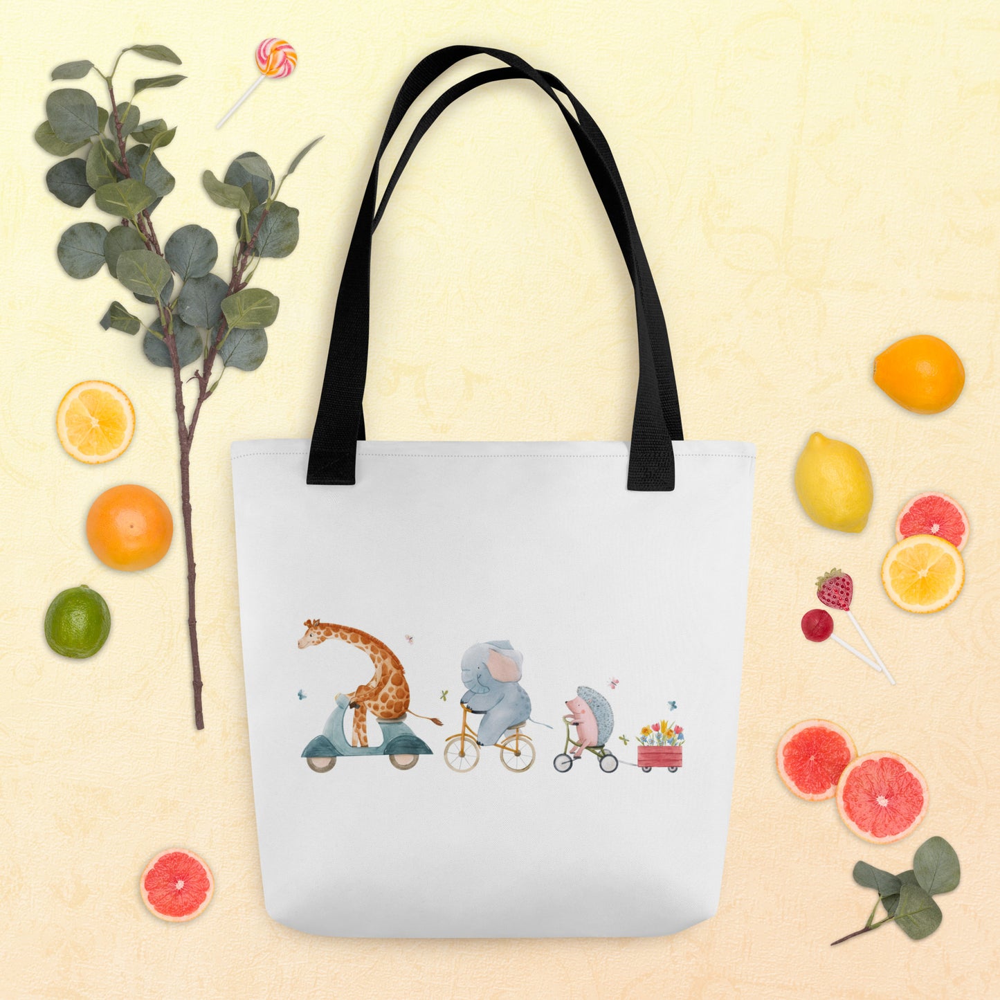 Baby Tote Bag Giraffe Elephant Hedgehog
