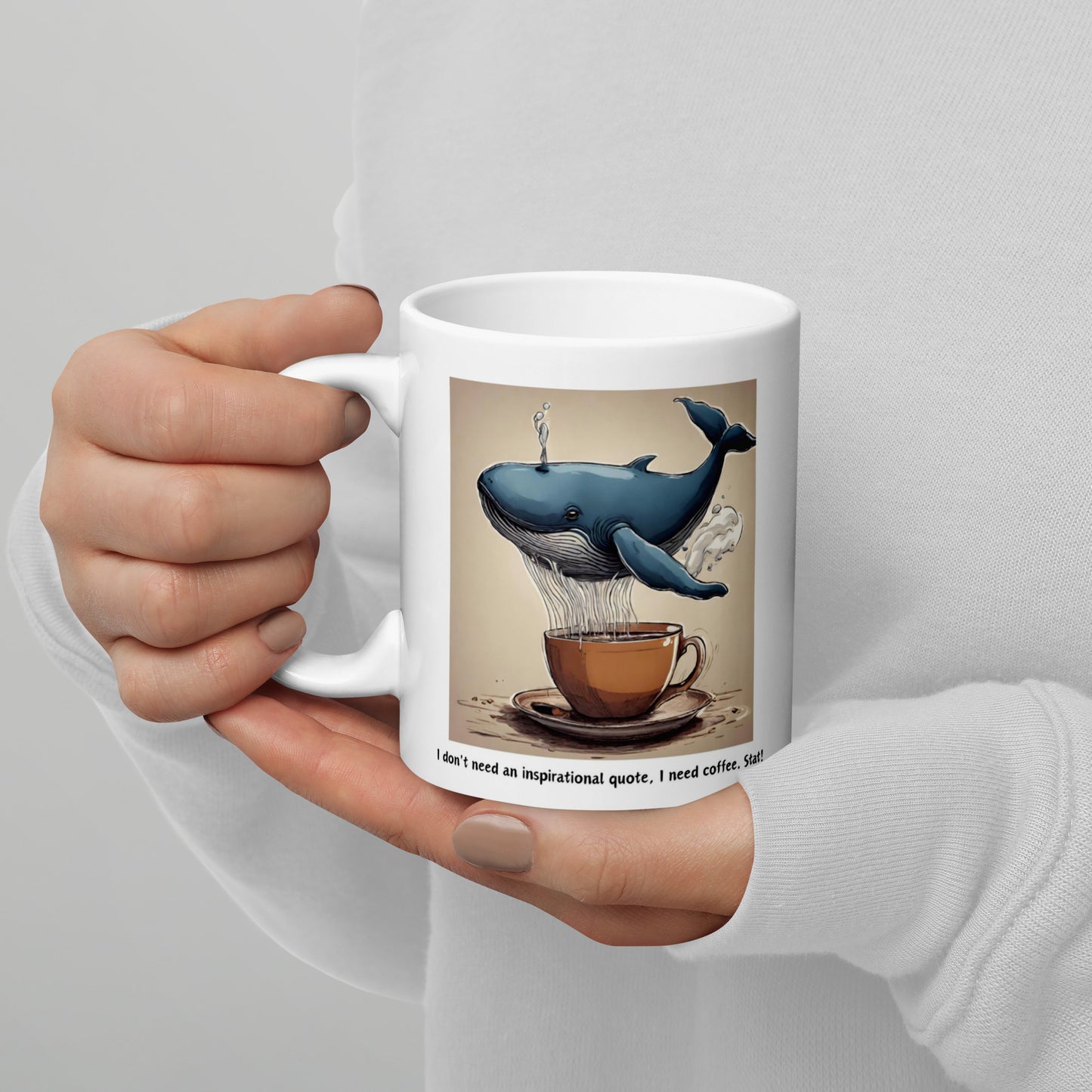 Pick Me Up Quote with Whale Coffee Mug