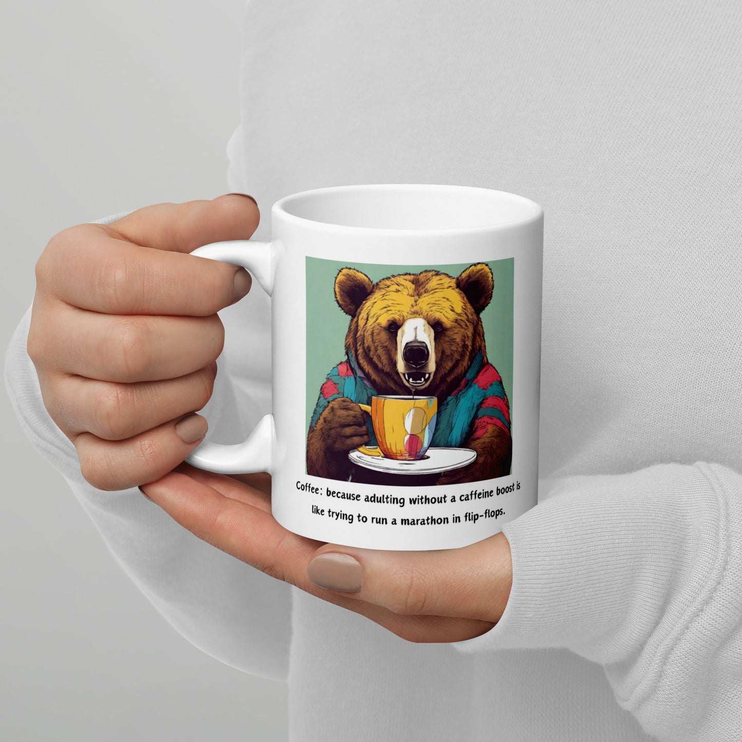 Pick Me Up Quote with Bear Coffee Mug