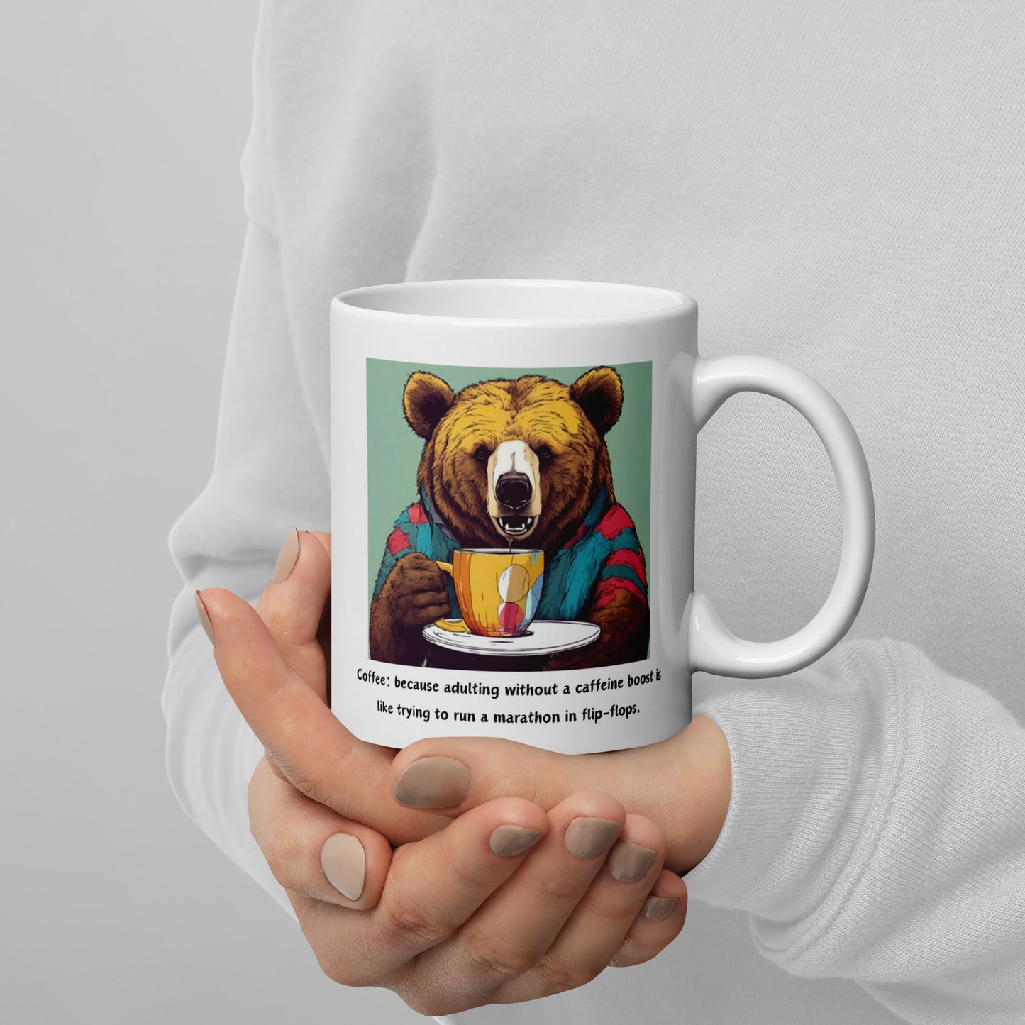 Pick Me Up Quote with Bear Coffee Mug