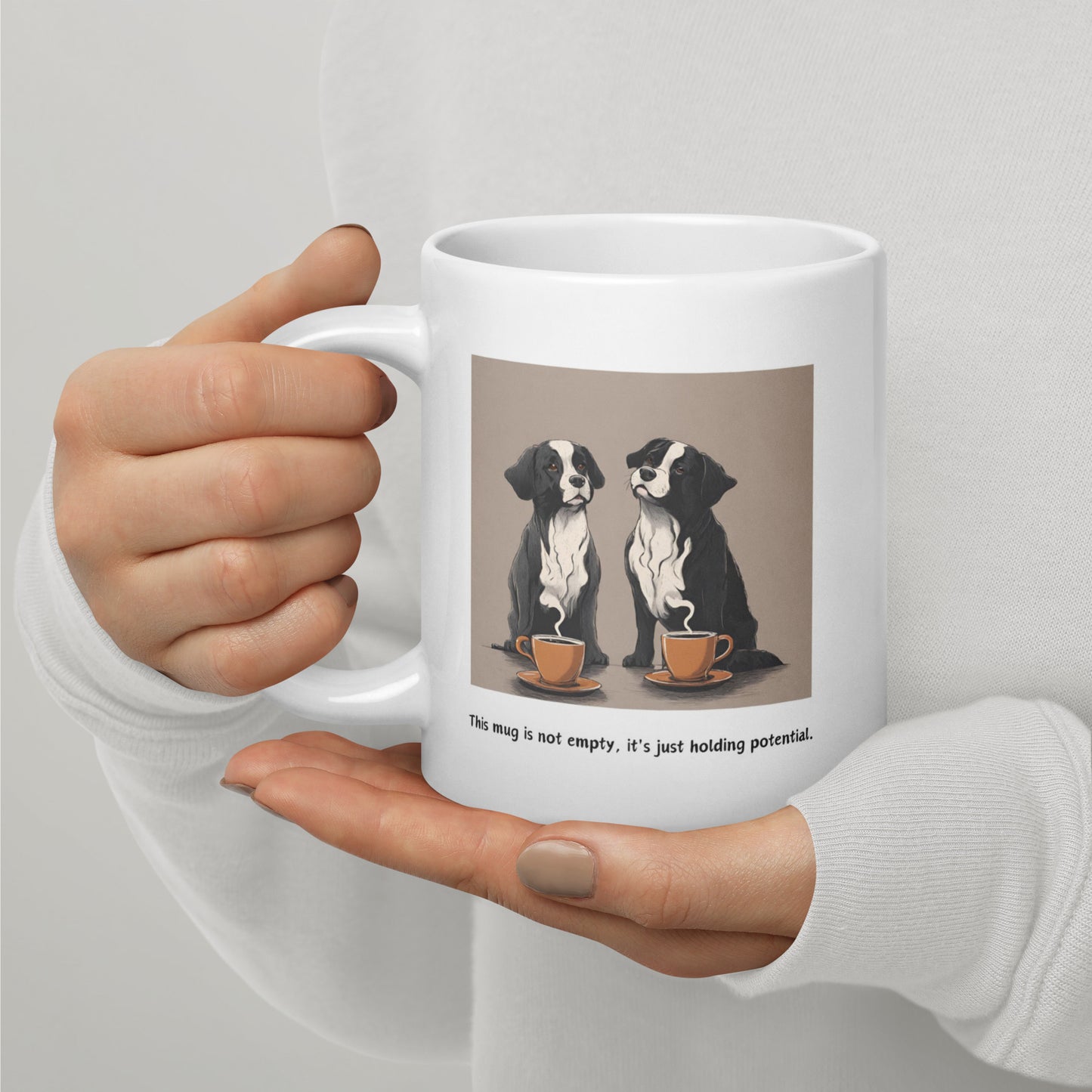 Pick Me Up Quote with Dogs Coffee Mug