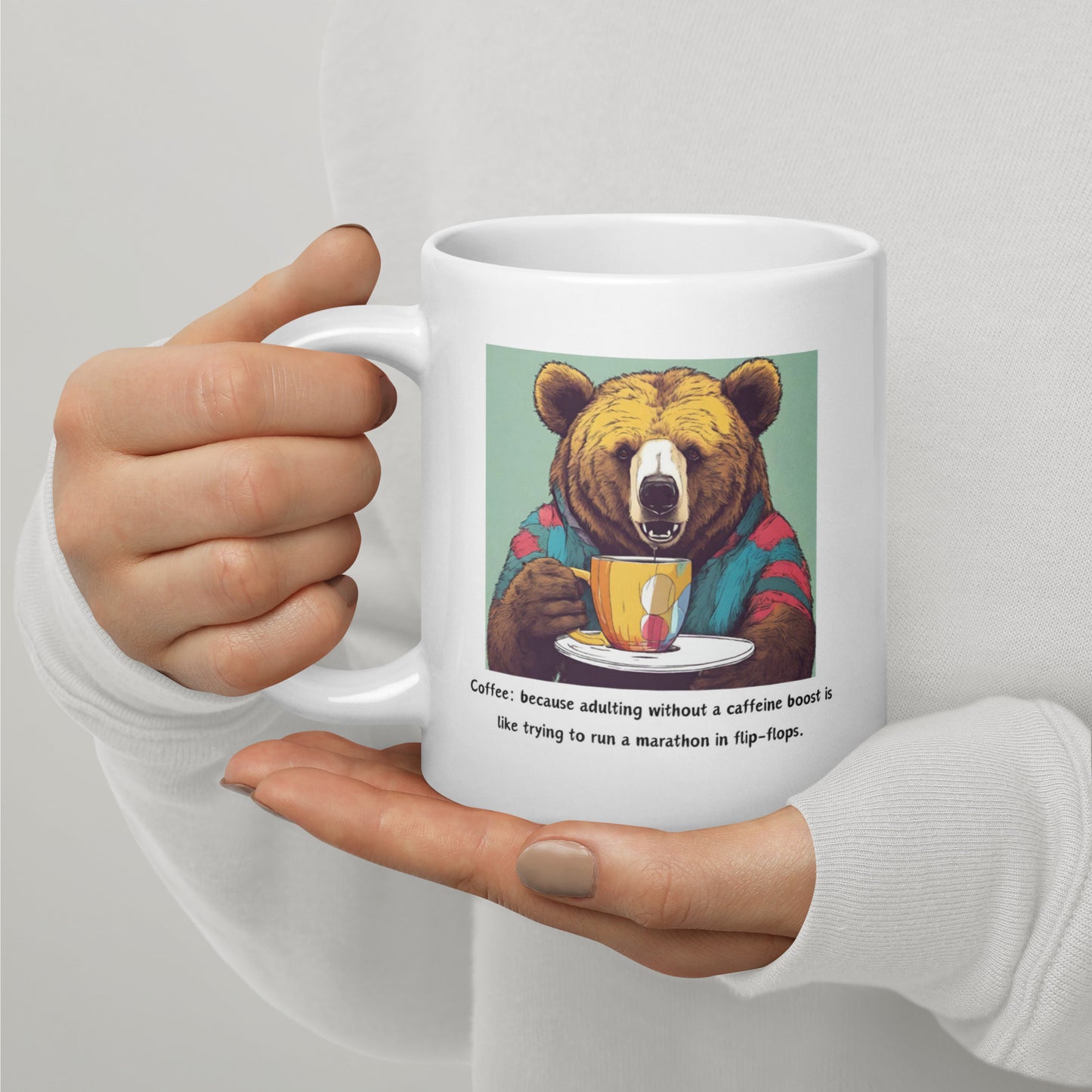 Pick Me Up Quote with Bear Coffee Mug