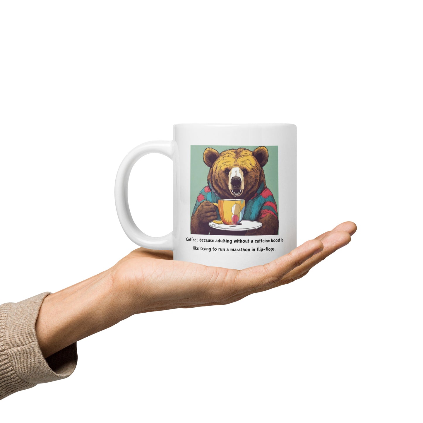 Pick Me Up Quote with Bear Coffee Mug