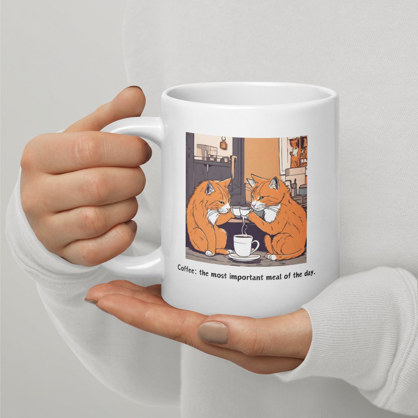 Pick Me Up Quote with Cats Coffee Mug