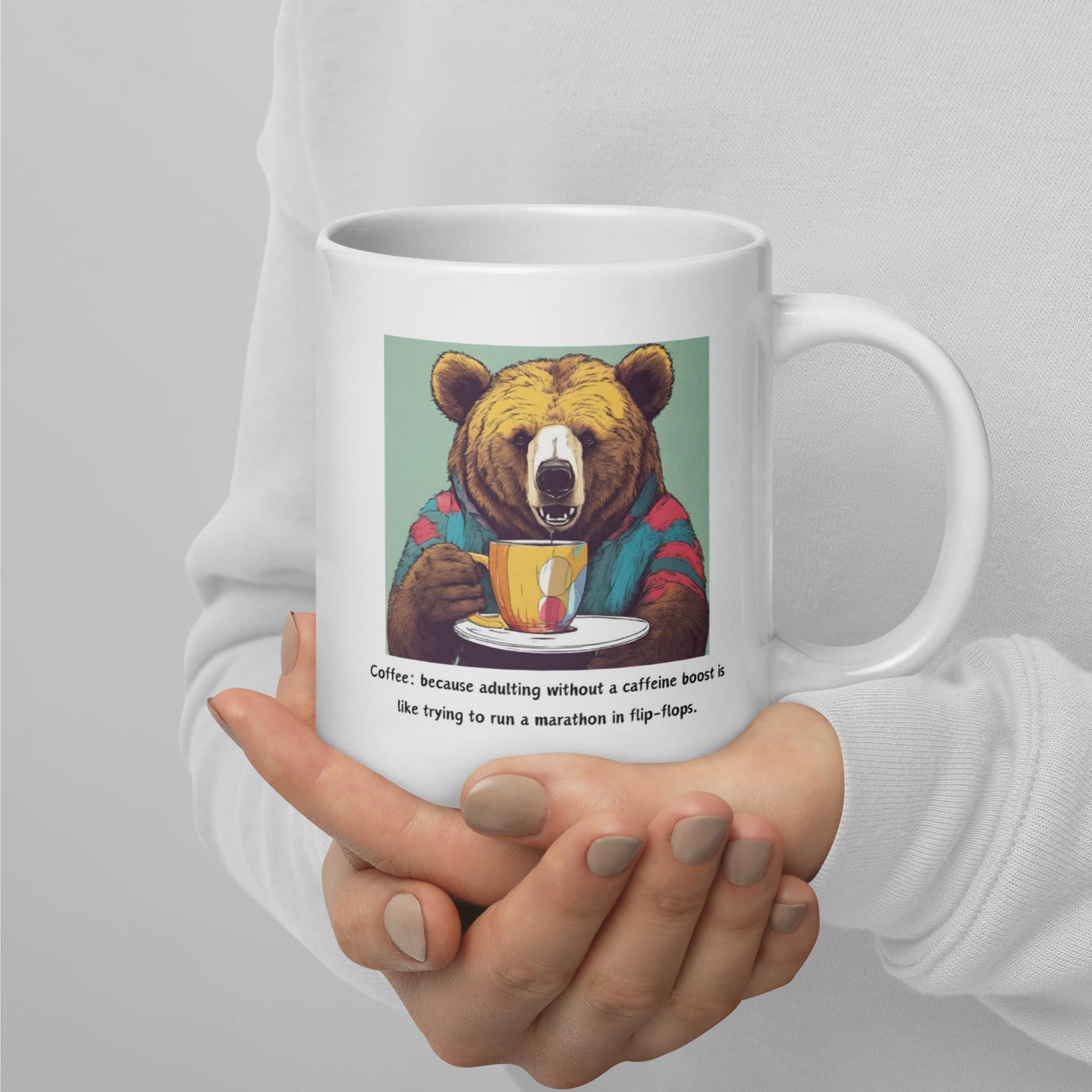 Pick Me Up Quote with Bear Coffee Mug