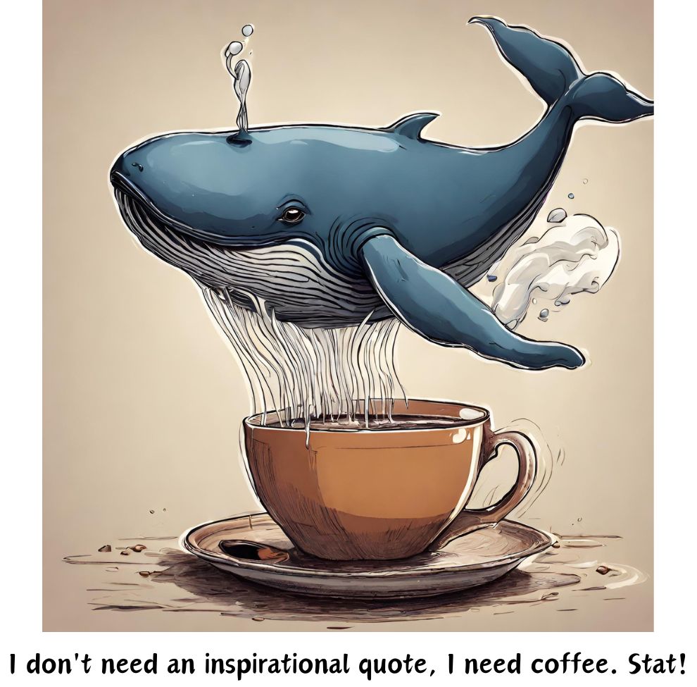 Pick Me Up Quote with Whale Coffee Mug