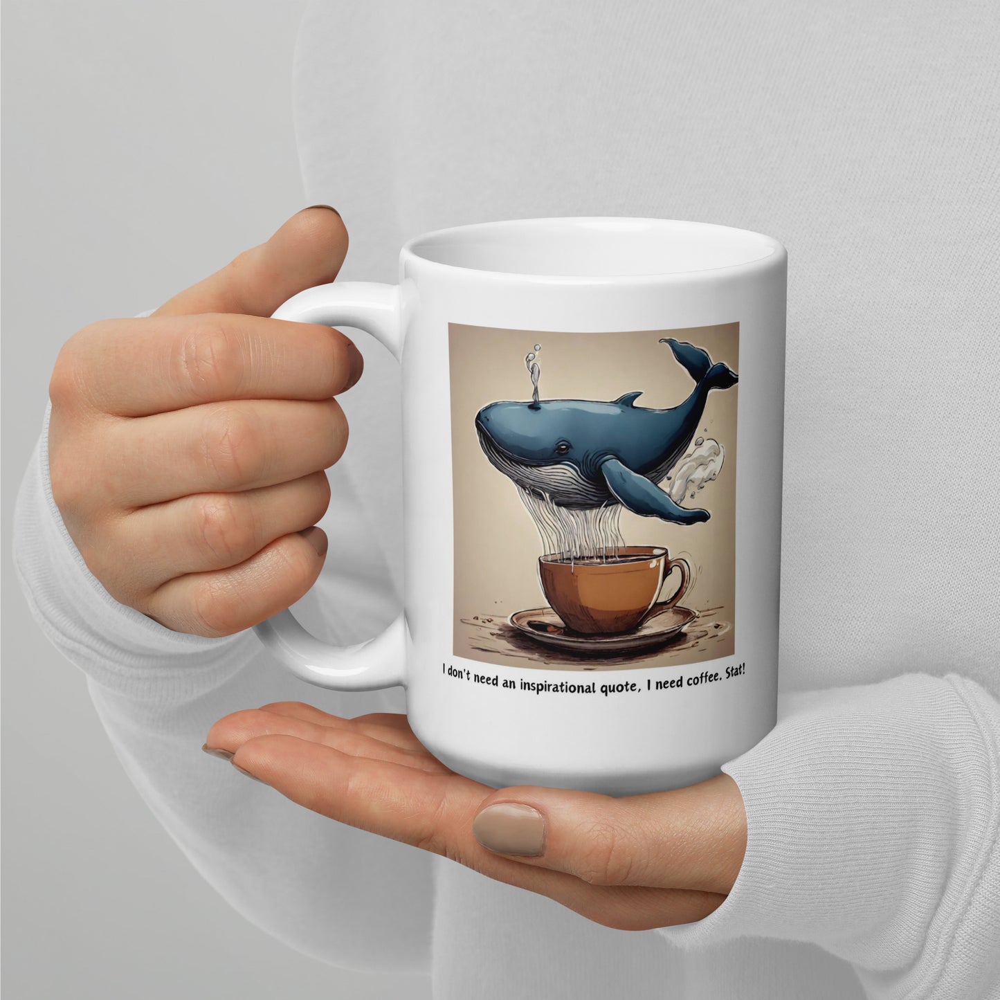 Pick Me Up Quote with Whale Coffee Mug