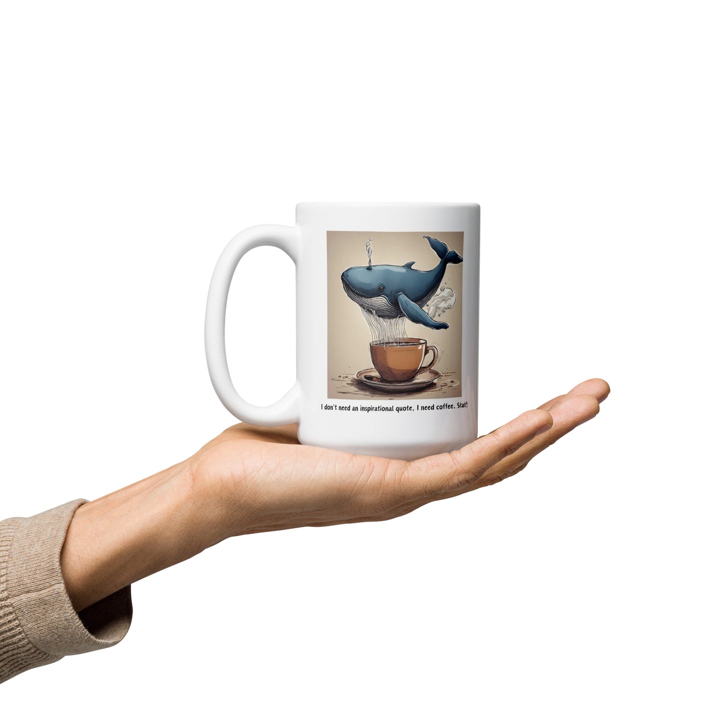 Pick Me Up Quote with Whale Coffee Mug