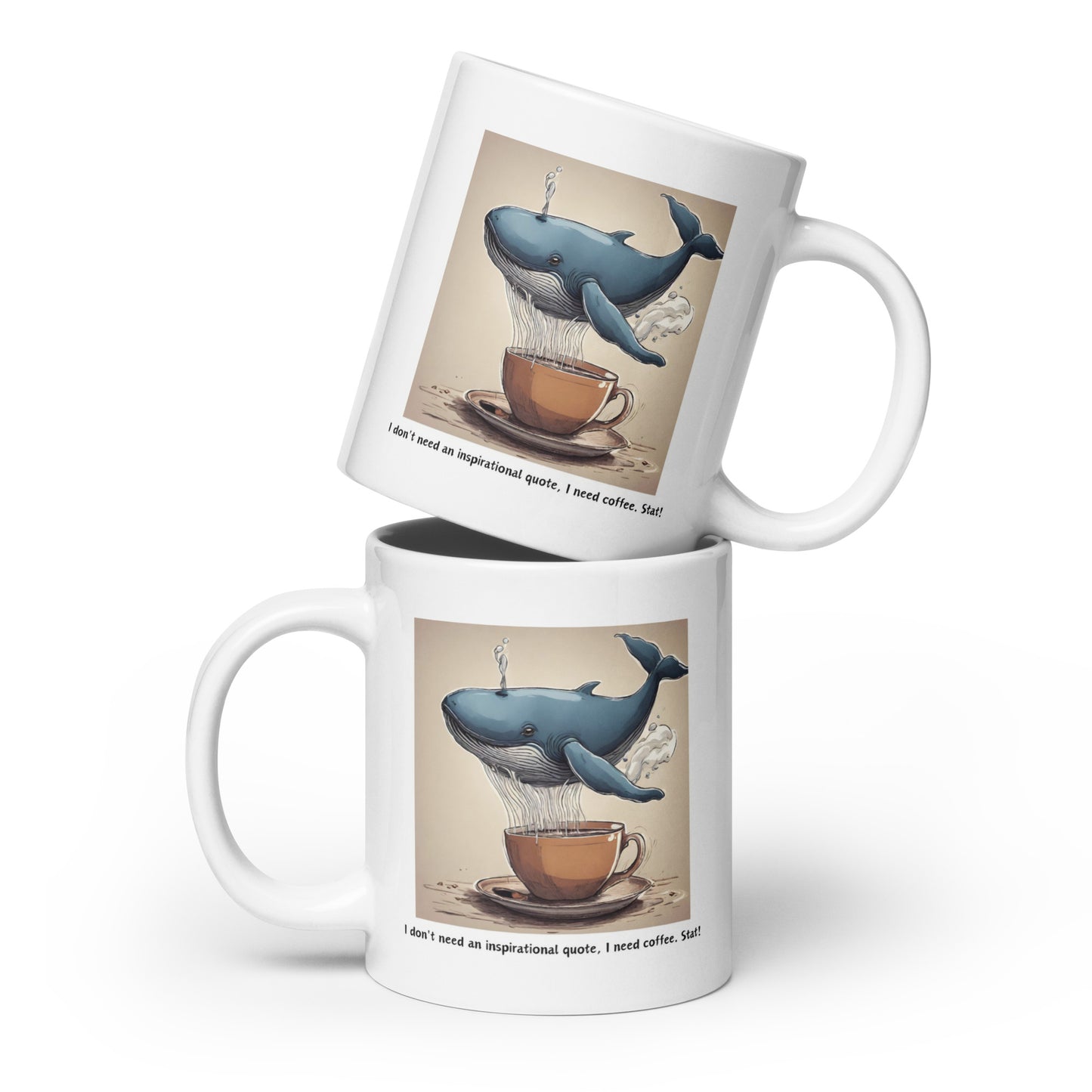 Pick Me Up Quote with Whale Coffee Mug