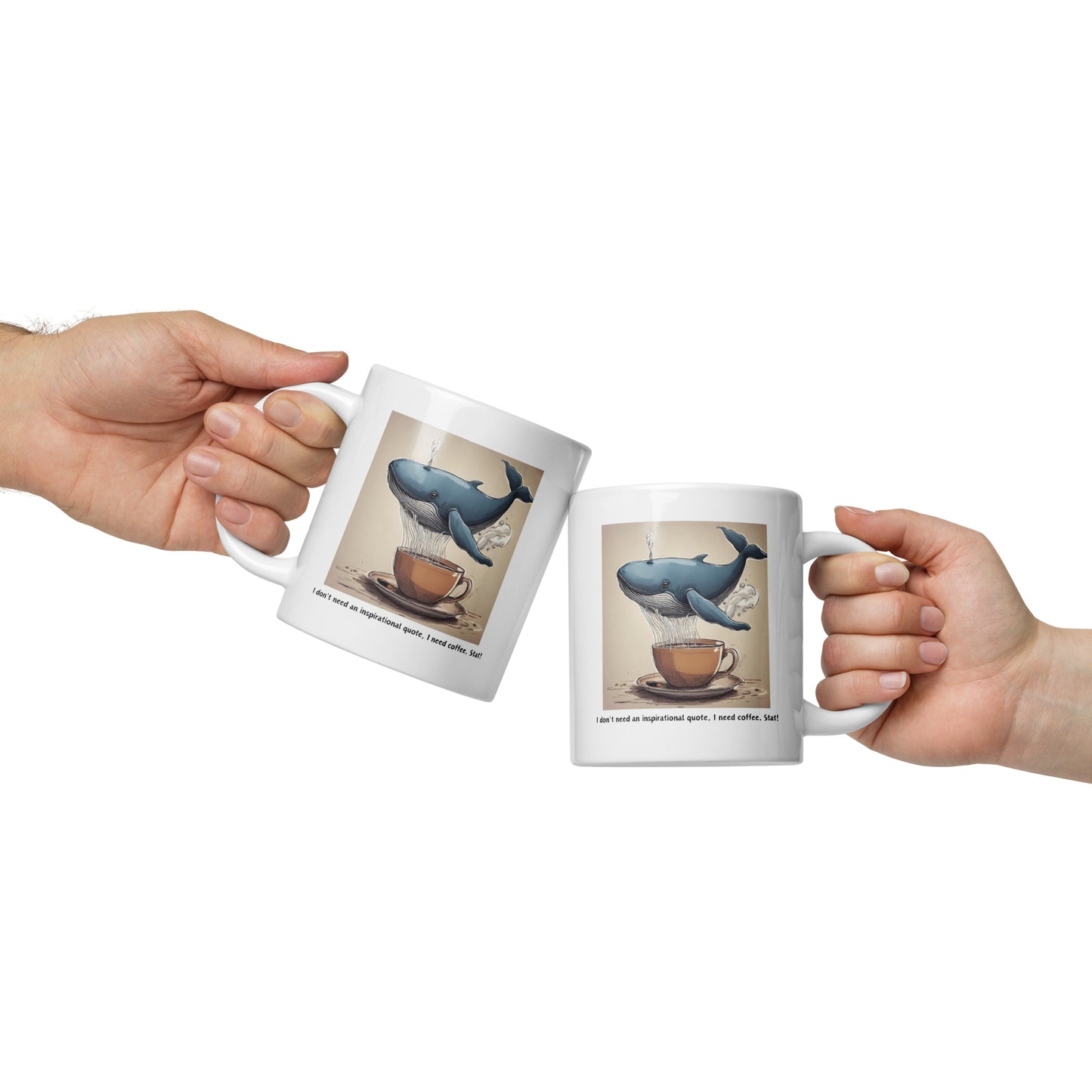 Pick Me Up Quote with Whale Coffee Mug