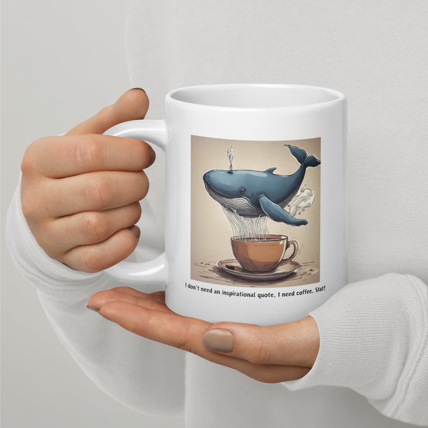 Pick Me Up Quote with Whale Coffee Mug